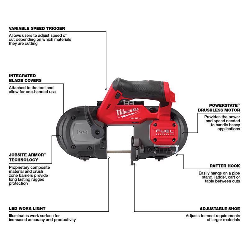 Milwaukee M12 FUEL Cordless Brushless 2-1/2 in. Band Saw Tool Only