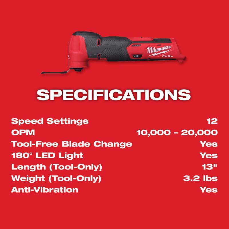 Milwaukee M12 FUEL Cordless Oscillating Multi-Tool Kit (Battery & Charger)