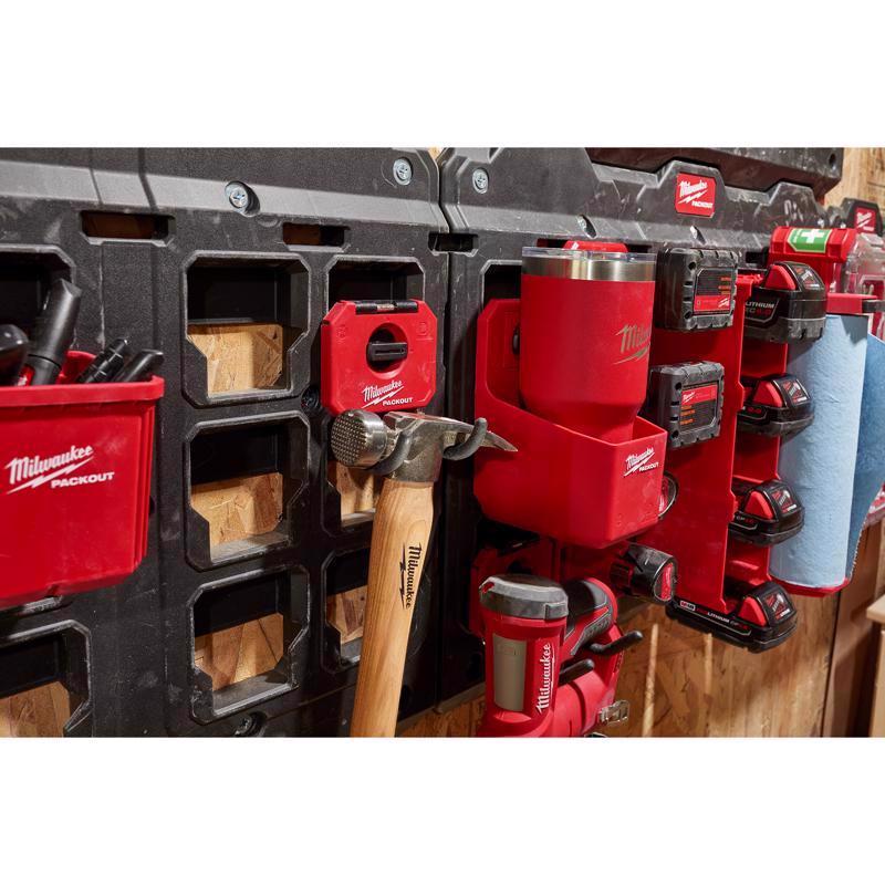 Milwaukee Packout Shop Storage Small Black/Red Plastic 3 in. L Straight Hook 1 pk