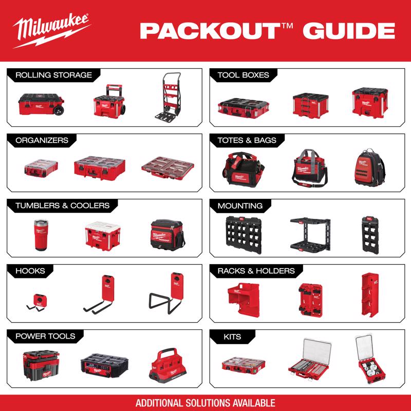Milwaukee Packout Shop Storage Small Black/Red Plastic 3 in. L Straight Hook 1 pk