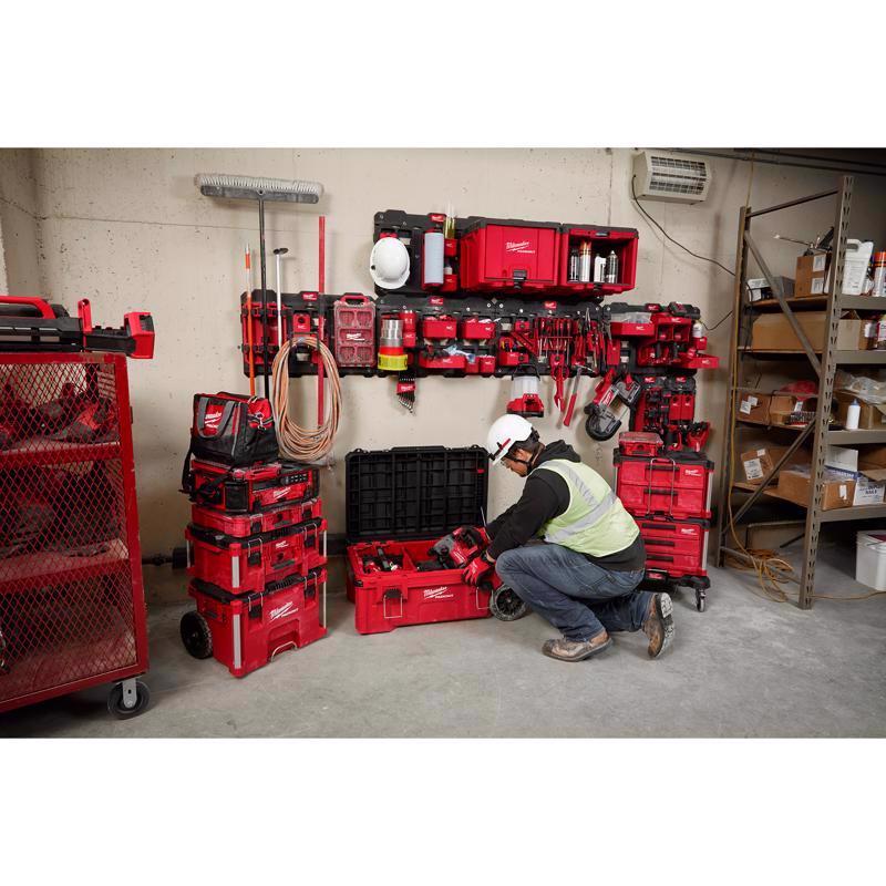 Milwaukee PACKOUT SHOP STORAGE Garage Organizer Roll Holder and Tape Organizer Black/Red
