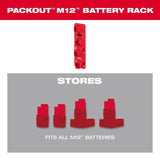 Milwaukee PACKOUT SHOP STORAGE Garage Organizer Battery Rack Black/Red