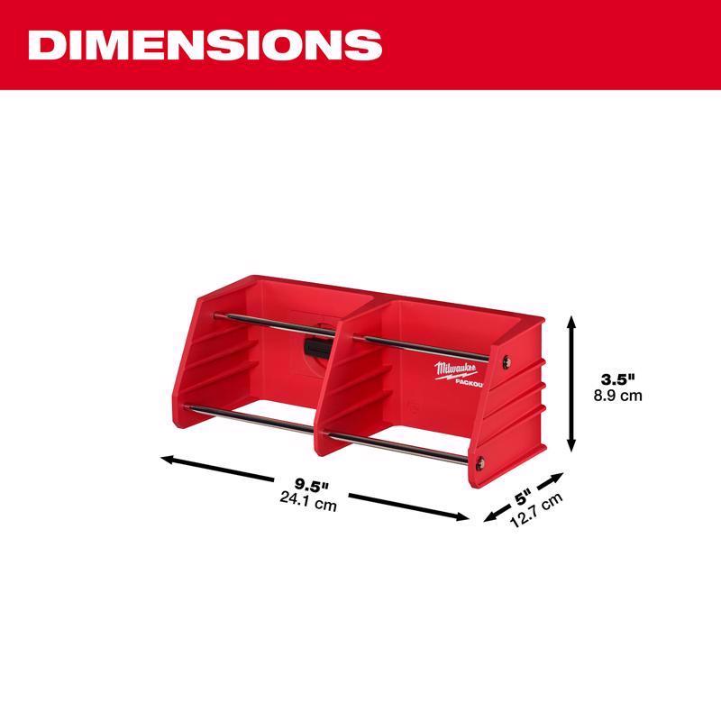 Milwaukee PACKOUT SHOP STORAGE Garage Organizer Tool Rack Black/Red