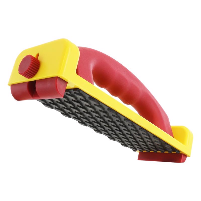 Milescraft GrabberPlus Rubber 8.25 in. L X 4 in. W Miter Retractable Heel Push Block Red/Yellow 1 pc