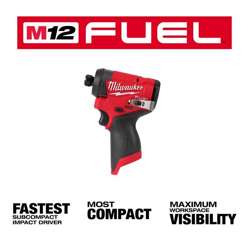 Milwaukee M12 FUEL 1/4 in. Cordless Brushless Impact Driver Tool Only