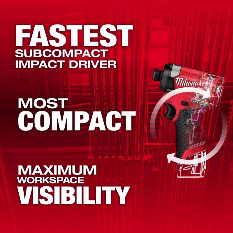 Milwaukee M12 FUEL 1/4 in. Cordless Brushless Impact Driver Tool Only