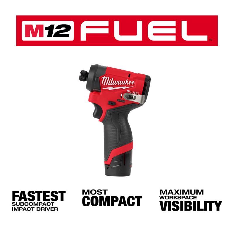 Milwaukee M12 FUEL 1/4 in. Cordless Brushless Impact Driver Kit (Battery & Charger)