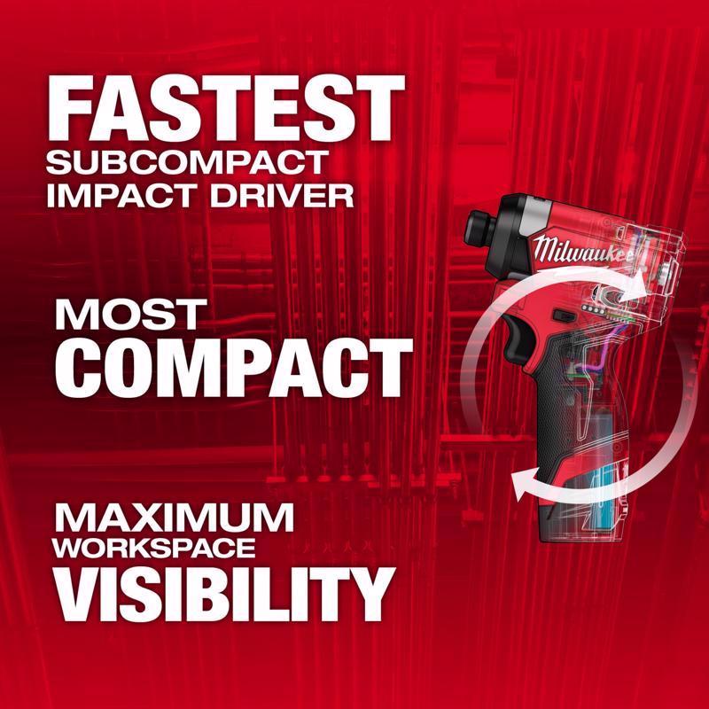 Milwaukee M12 FUEL 1/4 in. Cordless Brushless Impact Driver Kit (Battery & Charger)