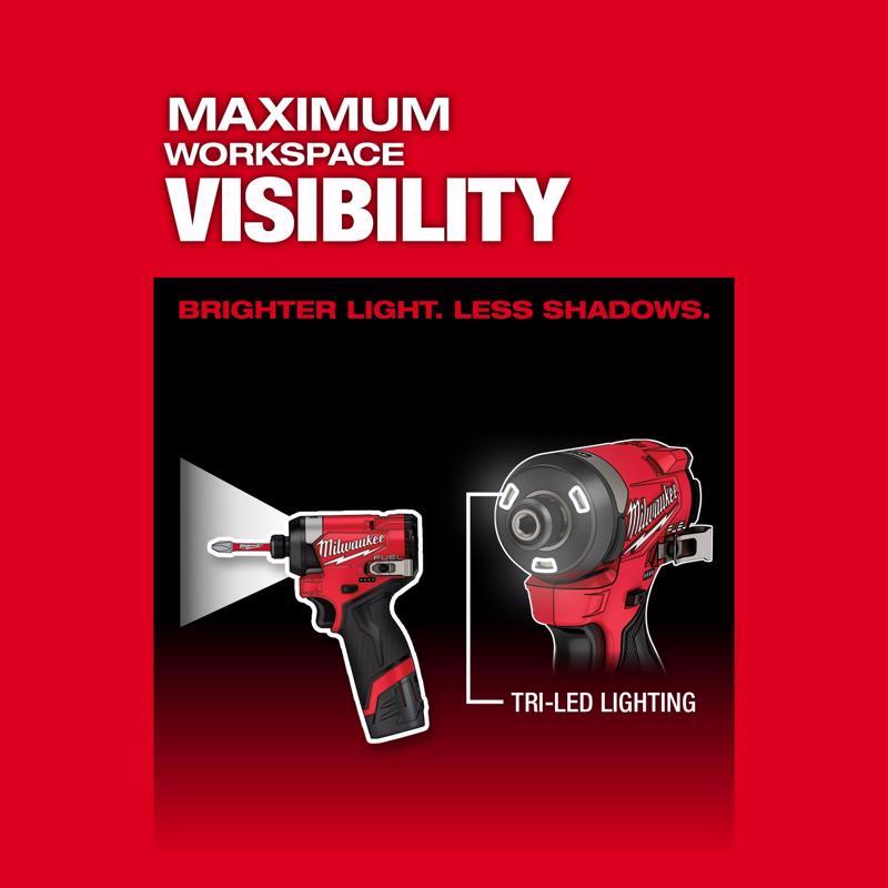 Milwaukee M12 FUEL 1/4 in. Cordless Brushless Impact Driver Kit (Battery & Charger)