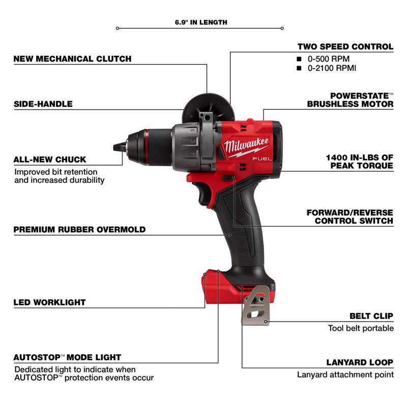 Milwaukee M18 FUEL 1/2 in. Brushless Cordless Hammer Drill/Drive Tool Only