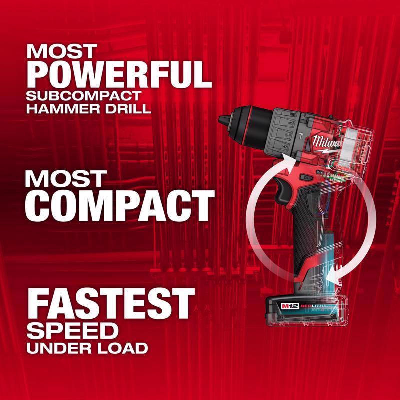 Milwaukee M12 FUEL 1/2 in. Brushless Cordless Hammer Drill/Drive Kit (Battery & Charger)