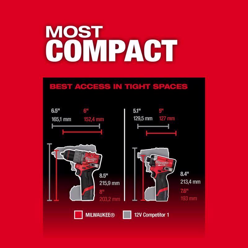 Milwaukee M12 FUEL Cordless Brushless 2 Tool Combo Kit