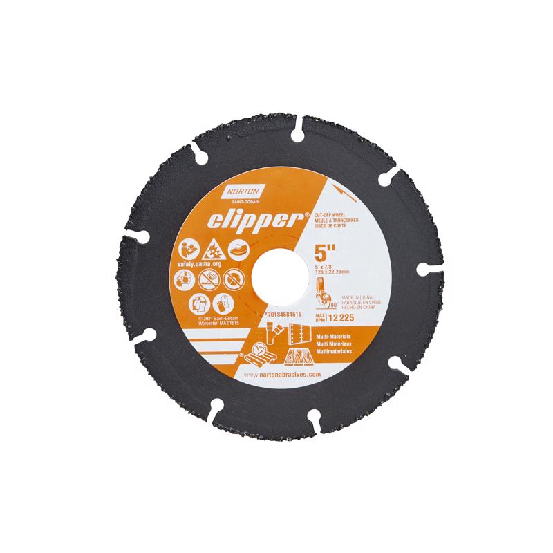 Norton Clipper 5 in. D X 7/8 in. Carbide Cut-Off Wheel 1 pc