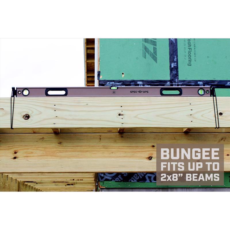 Spec Ops 48 in. Aluminum Box Beam Level with Bungee 3 vial