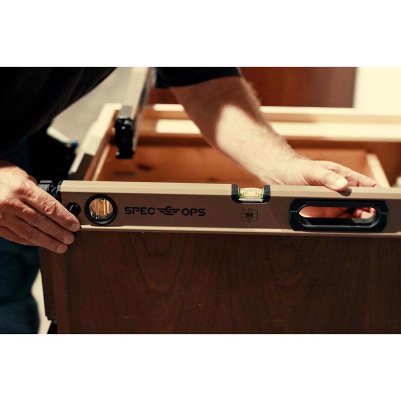 Spec Ops 24 in. Aluminum Box Beam Level with Bungee 3 vial
