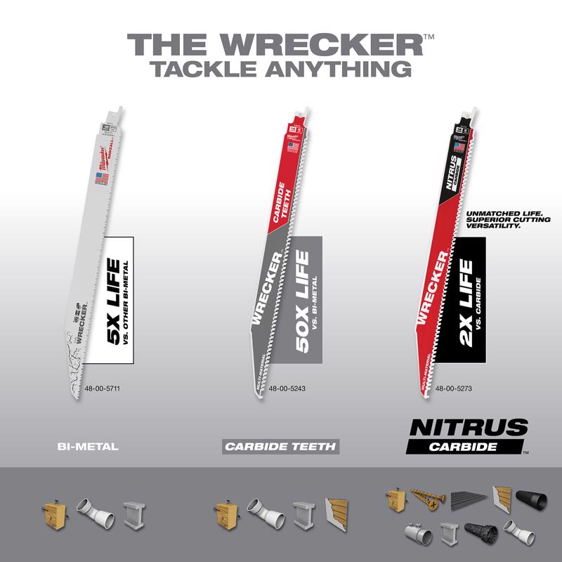Milwaukee Wrecker 12 in. Nitrus Carbide Reciprocating Saw Blade 6 TPI 1 pk