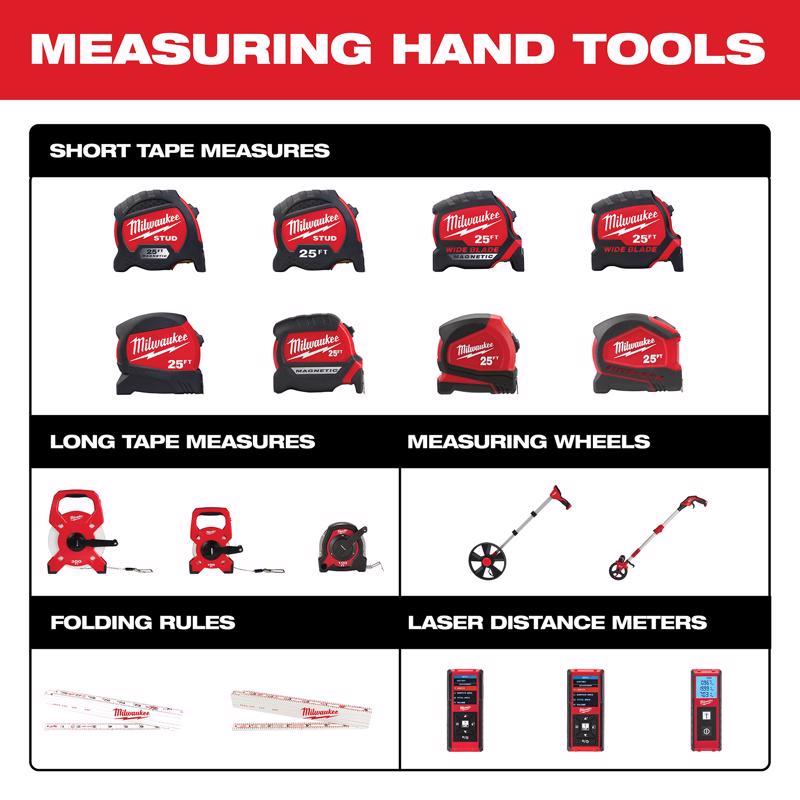 Milwaukee 25 ft. L X 1-5/16 in. W Wide Blade Magnetic Tape Measure 1 pk