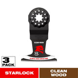 Diablo Starlock 2-1/2 in. W Bi-Metal Curved Contact Edge Oscillating Blade Clean Wood 3 pk