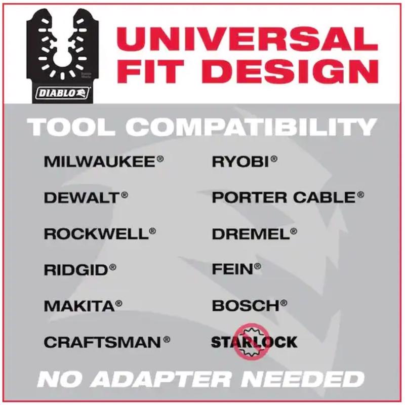 Diablo 1-1/4 in. W Bi-Metal Curved Contact Edge Oscillating Blade Nail-Embedded Wood 10 pk