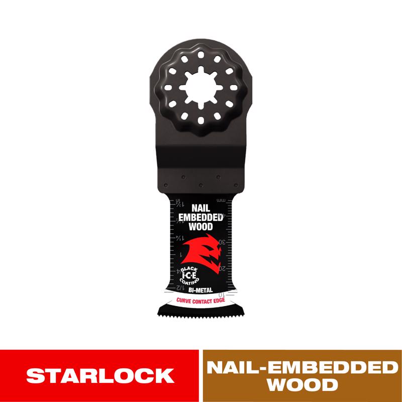 Diablo Starlock 1-1/4 in. W Bi-Metal Curved Contact Edge Oscillating Blade Nail-Embedded Wood 3 pk