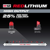 Milwaukee M12 RedLithium CP 2.5 Ah Lithium-Ion High Output High Capacity Battery Pack 1 pc