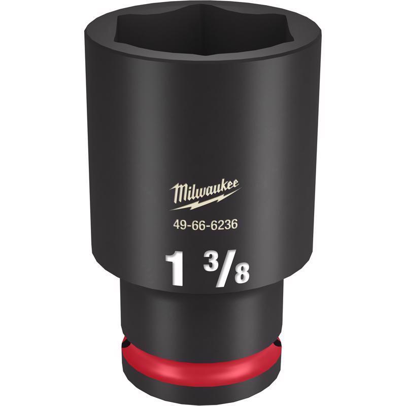 Milwaukee SHOCKWAVE 1-3/8 in. X 1/2 in. drive SAE 6 Point Deep Impact Socket 1 pc