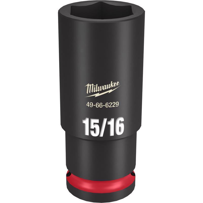 Milwaukee SHOCKWAVE 15/16 in. X 1/2 in. drive SAE 6 Point Deep Impact Socket 1 pc