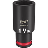 Milwaukee SHOCKWAVE 1-1/16 in. X 1/2 in. drive SAE 6 Point Deep Impact Socket 1 pc