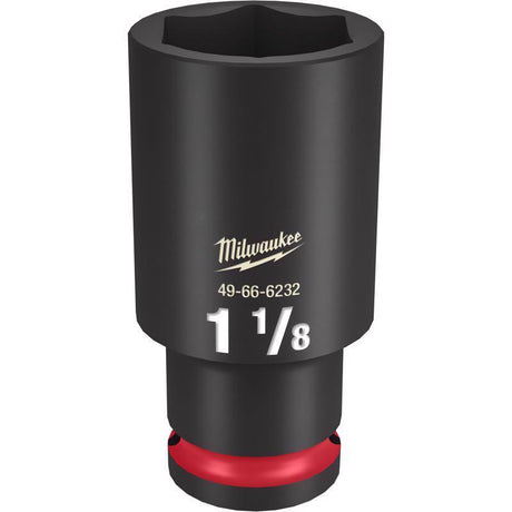 Milwaukee Shockwave 1-1/8 in. X 1/2 in. drive SAE 6 Point Deep Impact Socket 1 pc