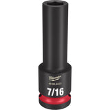 Milwaukee SHOCKWAVE 7/16 in. X 1/2 in. drive SAE 6 Point Deep Impact Socket 1 pc