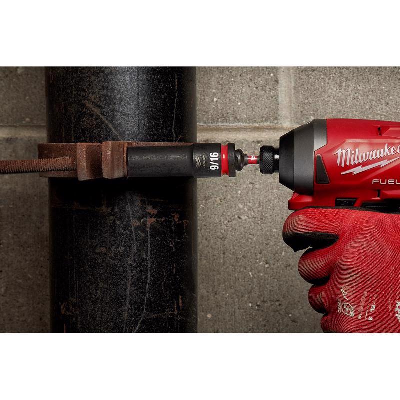 Milwaukee Shockwave 9/16 in. X 1/2 in. drive SAE 6 Point Deep Impact Socket 1 pc