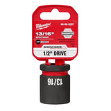 Milwaukee Shockwave 13/16 in. X 1/2 in. drive SAE 6 Point Standard Deep Socket 1 pc