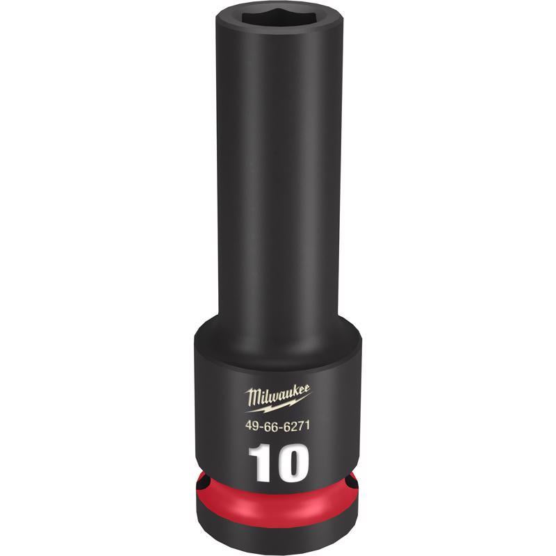 Milwaukee Shockwave 10 mm X 1/2 in. drive Metric 6 Point Deep Impact Socket 1 pc