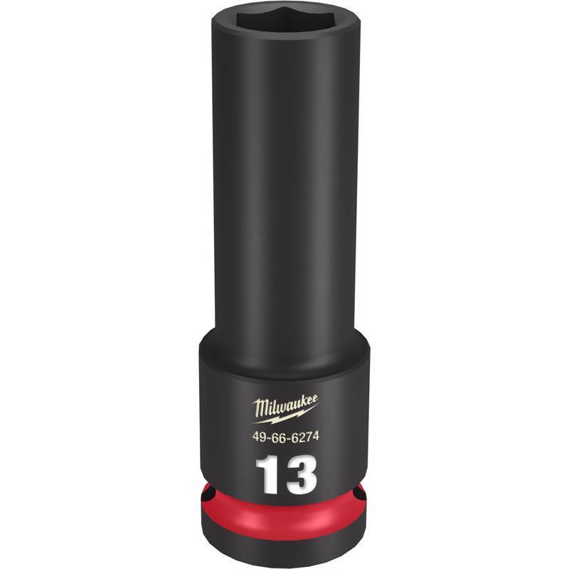 Milwaukee Shockwave 13 mm X 1/2 in. drive Metric 6 Point Deep Impact Socket 1 pc