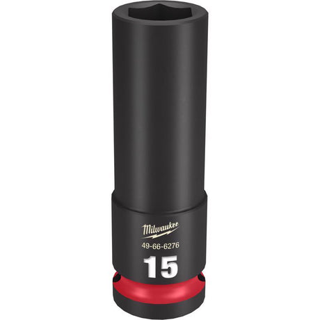 Milwaukee Shockwave 15 mm X 1/2 in. drive Metric 6 Point Deep Impact Socket 1 pc