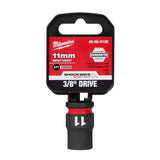 Milwaukee Shockwave 11 mm X 3/8 in. drive Metric/SAE 6 Point Standard Impact Socket 1 pc