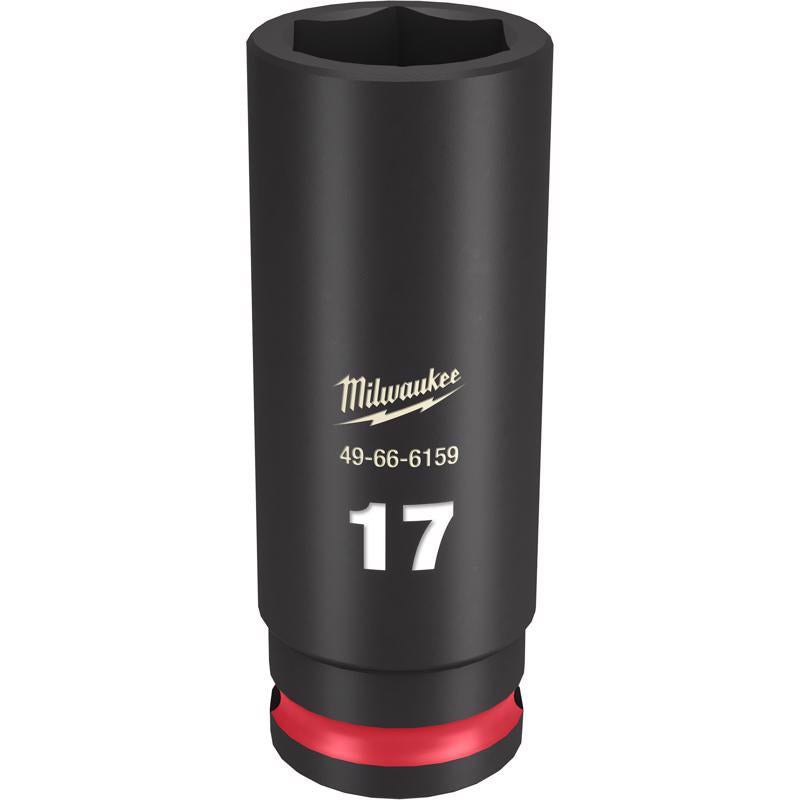 Milwaukee Shockwave 17 mm X 3/8 in. drive Metric 6 Point Deep Impact Socket 1 pc
