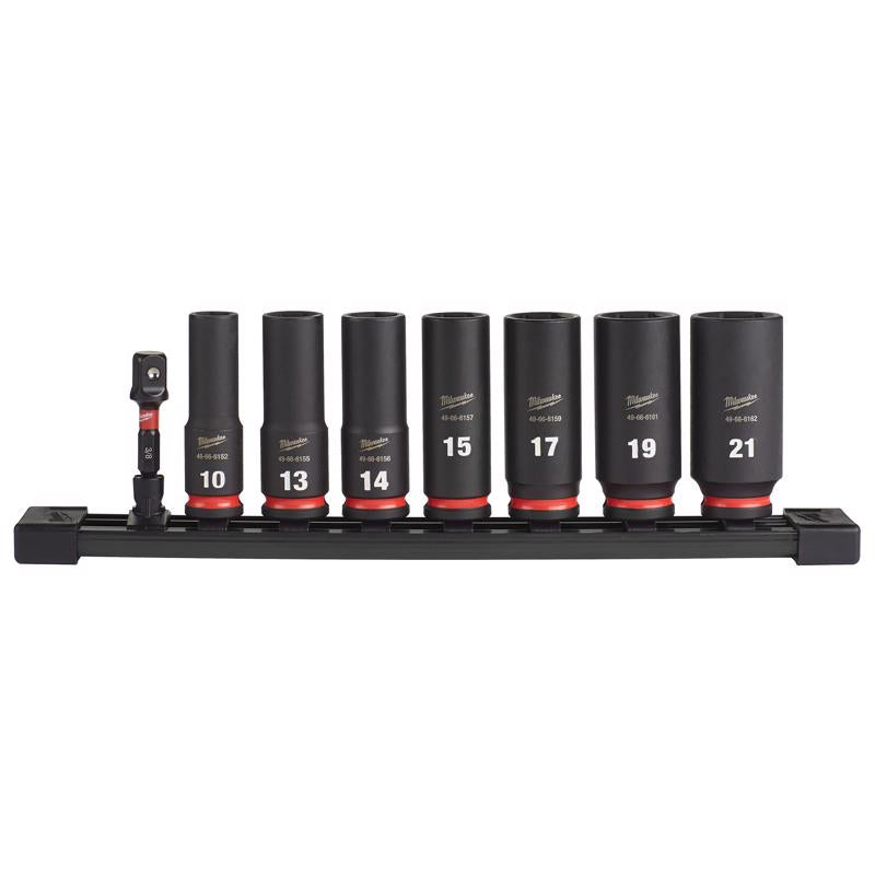 Milwaukee 3/8 in. drive Metric 6 Point Socket Set 8 pc