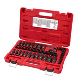 Milwaukee Shockwave 3/8 in. drive Metric/SAE 6 Point Standard/Deep Impact Socket Set 43 pc