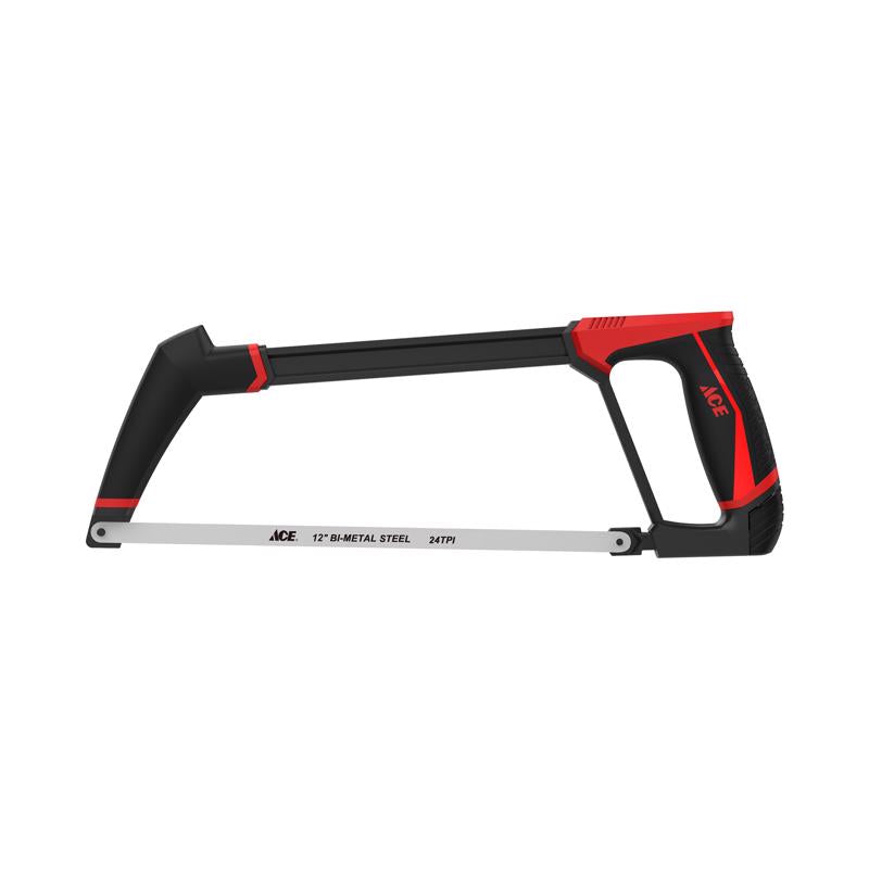 Ace 12 in. Bi-Metal Hacksaw Black/Red 1 pc