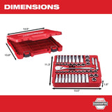 Milwaukee 1/2 in. drive Metric and SAE Ratchet and Socket Set 90 teeth