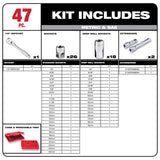 Milwaukee 1/2 in. drive Metric and SAE Ratchet and Socket Set 90 teeth