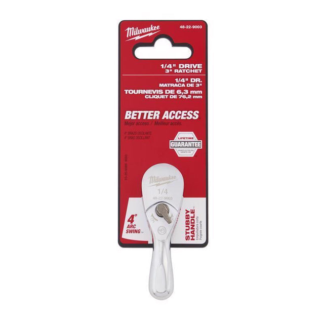 RATCHET SAE CHRM 1/4"X3"