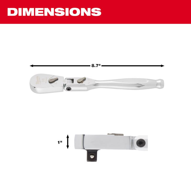 Milwaukee 3/8 in. drive SAE Flex Head Ratchet 90 teeth