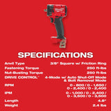 Milwaukee M18 FUEL 3/8 in. Cordless Brushless Compact Impact Wrench Kit (Battery & Charger)