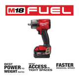 Milwaukee M18 FUEL 1/2 in. Cordless Brushless Mid-Torque Impact Wrench Kit (Battery & Charger)