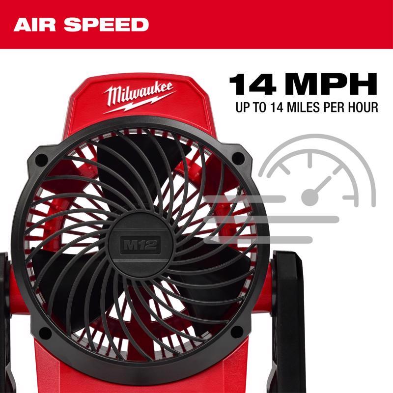 Milwaukee M12 13 in. H X 6 in. D 3 speed Cordless Jobsite Fan