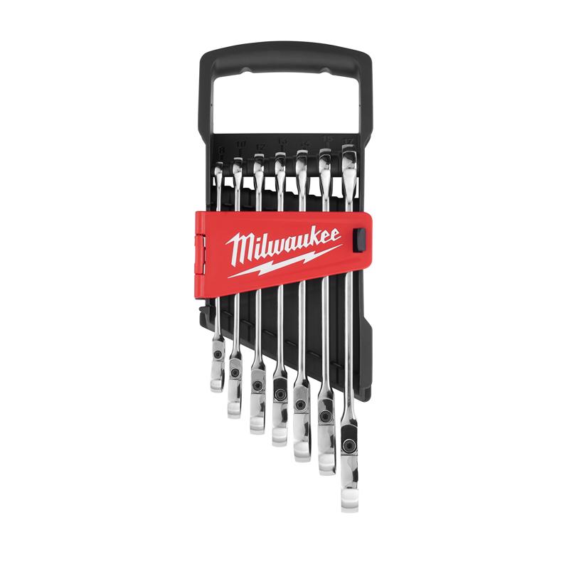 Milwaukee Metric Ratcheting Flex Head Combination Wrench Set 7 pc