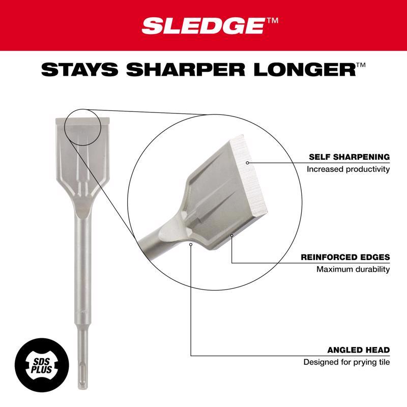 Milwaukee Sledge 1-7/8 in. X 9-1/2 in. L Forged Steel Tile Chisel Bit SDS-Plus Shank 1 pk