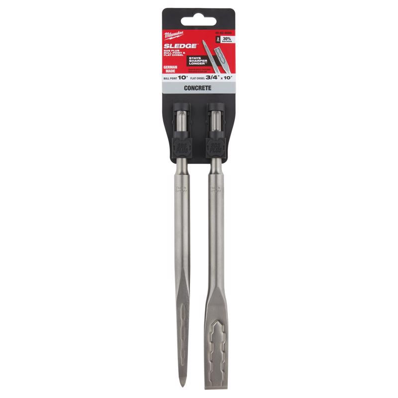 Milwaukee Sledge 10 in. L Forged Steel Chisel Bit SDS-Plus Shank 2 pc